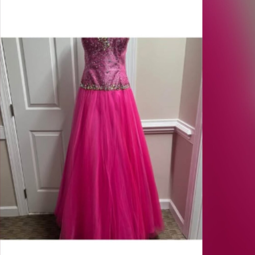 Riva Designs Strapless Ball Gown Pink Size 14 New